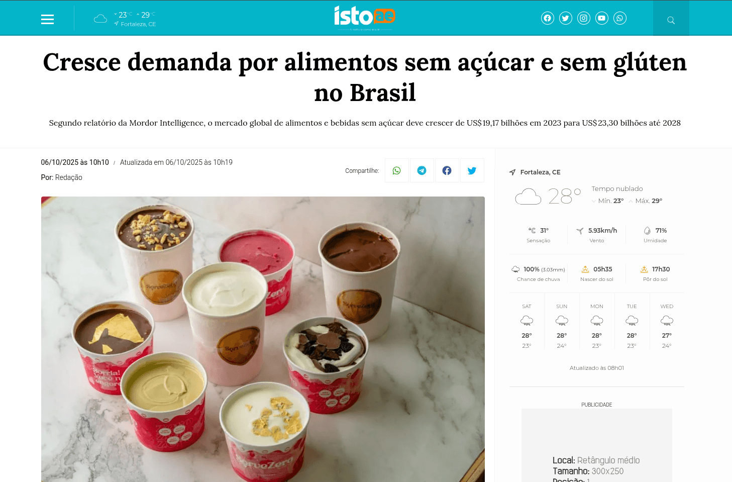 Notícia sobre preferências dos consumidores